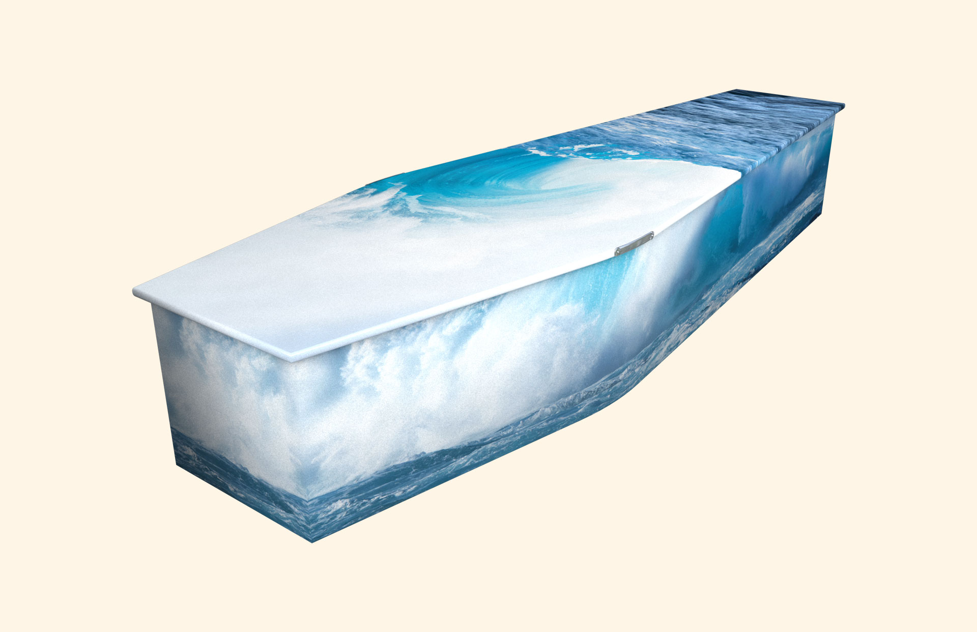 Rough Seas design on a traditional coffin